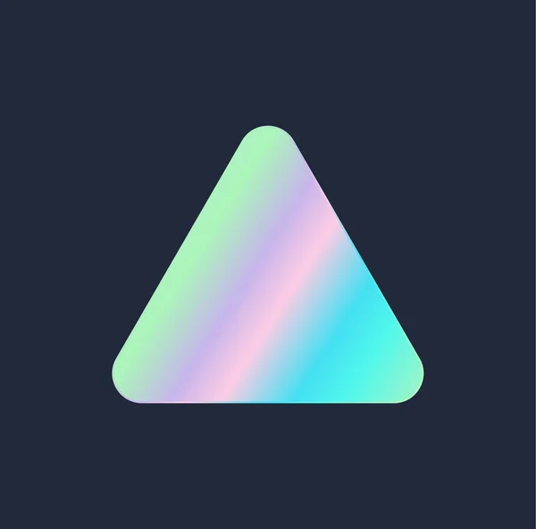Triangolo Olografico Arcobaleno Colorato Adesivo Modello Etichetta Illustrazione Vettoriale Realistica — Vettoriale Stock