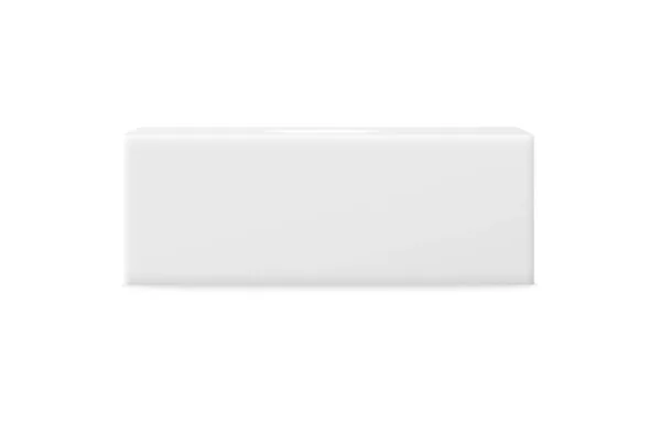 Kapalı Kağıt Peçete Kutusunun Yan Görünüşü Beyaz Arkaplanda Izole Edilmiş — Stok Vektör