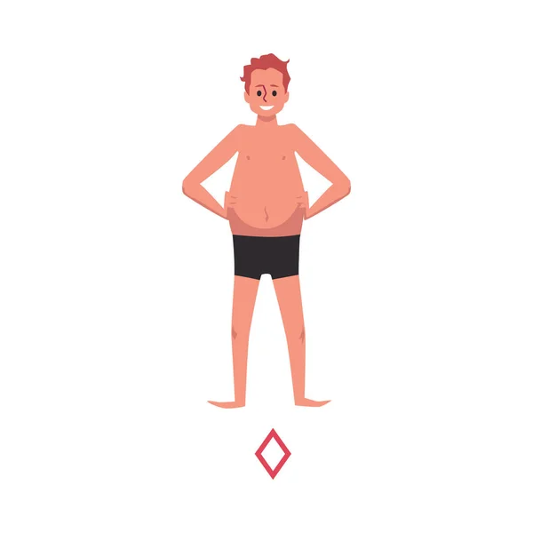 Infografía Pictograma Forma Del Cuerpo Romboide Masculino Hombre Personaje Con — Vector de stock