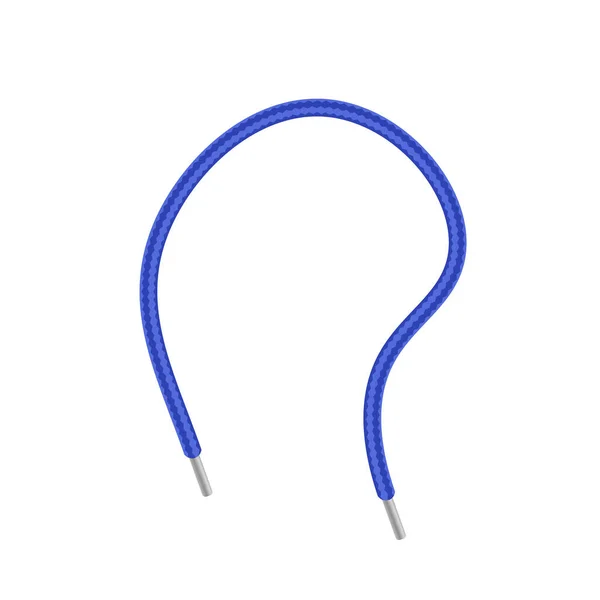 Shoelace Blue Cord Single Element Mockup Ilustração Vetorial Realista Isolada —  Vetores de Stock