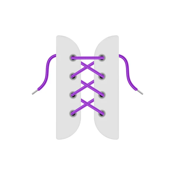 Stiefel Quer Geschnürt Realistische Vektordarstellung Isoliert Auf Weißem Hintergrund Schnürsenkel — Stockvektor
