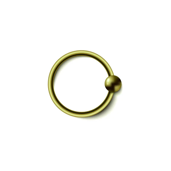 Pierścień Piercing Biżuterii Lub Złote Metalowe Kolczyki Kulkami Twarz Ciało — Wektor stockowy