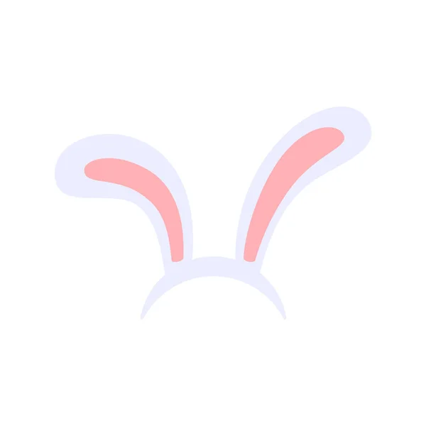 Pink Cute Rabbit Ears Mask Flat Style Vector Illustration Isolated — Vetor de Stock