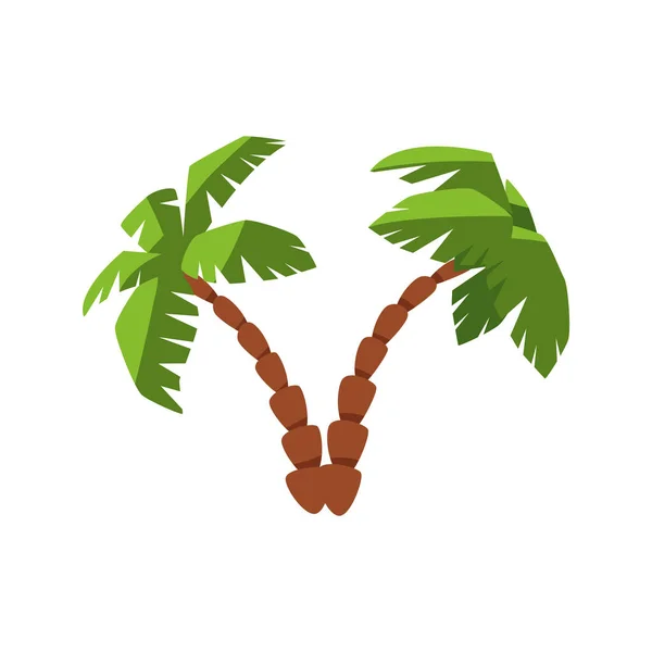Two Palm Trees Emblem Exotic Resort Summer Vacation Tropical Palms — Vector de stock