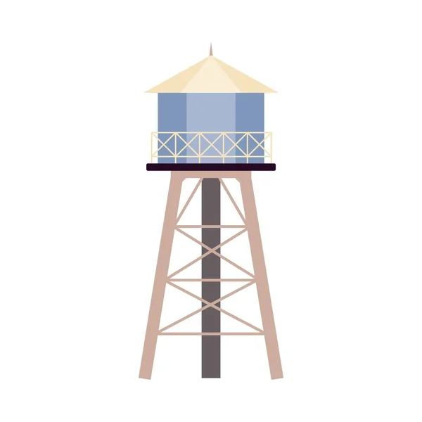 Water Storage Tower Kind Farmers Building Fields Watering Flat Vector — Image vectorielle