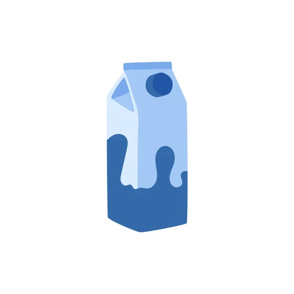 Tetra Pack Milk Yogurt Dairy Drink Flat Vector Illustration Isolated — Archivo Imágenes Vectoriales