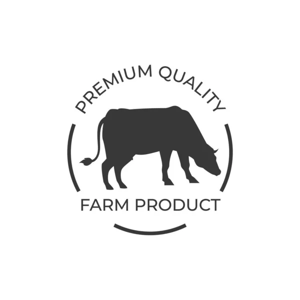 Premium Quality Farm Product Vintage Label Logo Template Cartoon Vector — Stock Vector
