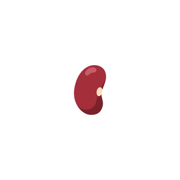 Red Kidney Adzuki Bean Flat Icon Vector Illustration Isolated White — Image vectorielle