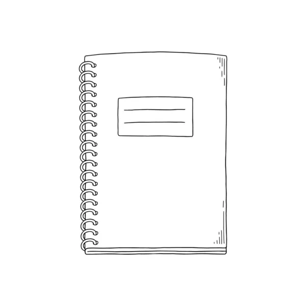 Blank Spiral Notepad Notebook Hand Drawn Vector Illustration Isolated White — Stock Vector