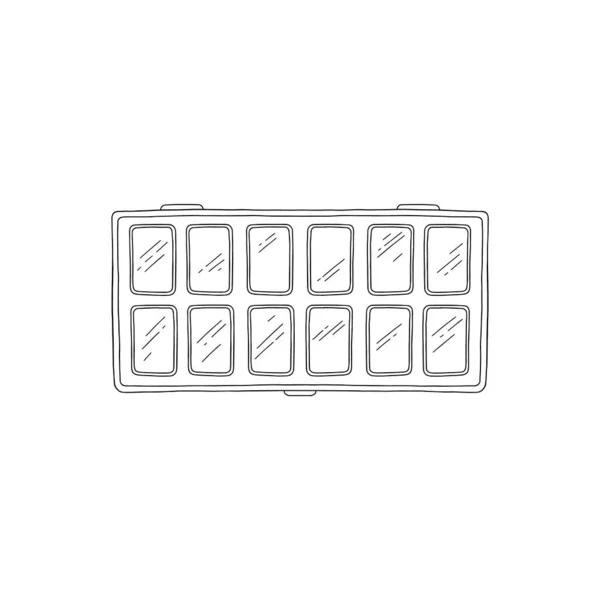 Υδατογραφία Aquarelle Παλέτα Χρωμάτων Κουτί Ζωγραφισμένα Στο Χέρι Εικονογράφηση Διάνυσμα — Διανυσματικό Αρχείο