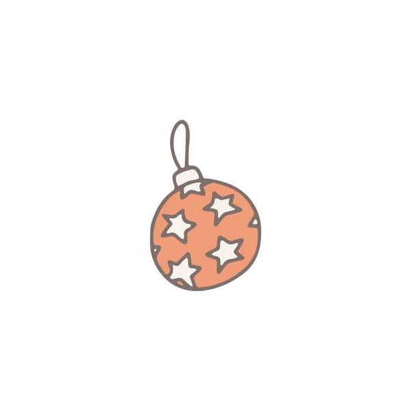 Hand Drawn Christmas Ornament Tree Decoration Cartoon Vector Illustration Isolated — 图库矢量图片