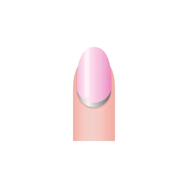 Glamourous Pink Nail Silver Design Vector Illustration Isolated White Background — Vetor de Stock