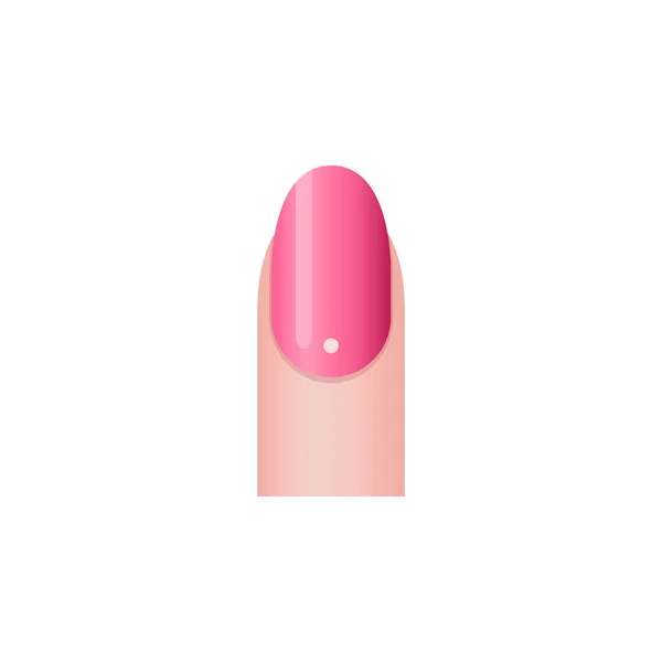 Bright Pink Nail Sticker Art White Dot Vector Illustration Isolated — 스톡 벡터