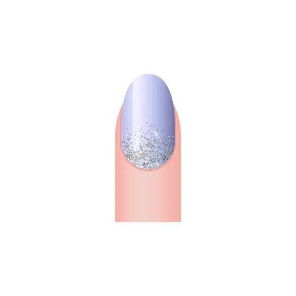 Nail Manicure Design Mockup Template Glitter Realistic Vector Illustration Isolated — Image vectorielle