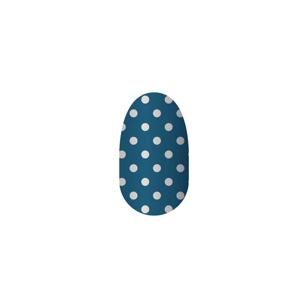Nail Manicure Art Salon Design Polka Dot Blue Polish Beauty — Vetor de Stock