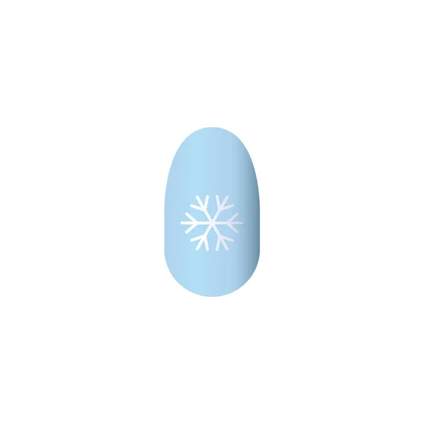 Example Manicure Design Snowflake Blue Polish Realistic Vector Illustration Isolated — Stock Vector