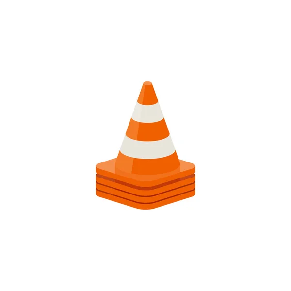 Pile Orange Traffic Cones Flat Vector Illustration Isolated White Background — Image vectorielle