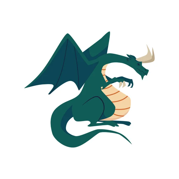 Dragon Magic Creature Medieval Oriental Mythology Wings Dragon Fantasy Dinosaur — Archivo Imágenes Vectoriales