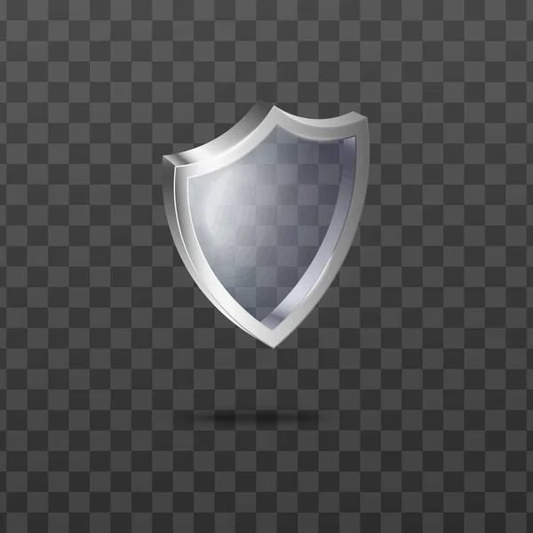 Glass Transparent Shield Protector Armor Sign Realistic Vector Illustration Isolated — Vetor de Stock