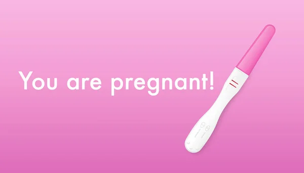 Pregnancy Positive Test Two Strips Realistic Vector Illustration Isolated Pink — Archivo Imágenes Vectoriales
