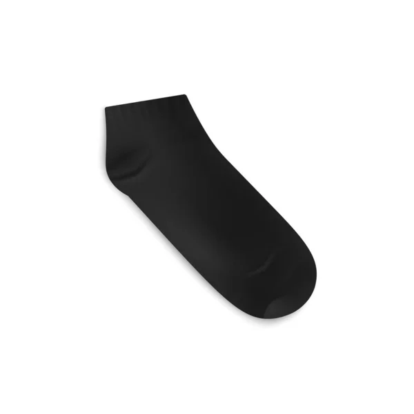 Black Short Realistic Sock Mockup Vector Illustration Isolated White Background — Stockvektor