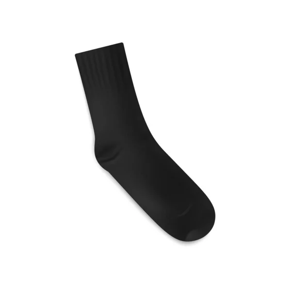 Blank Realistic Black Sock Mockup Vector Illustration Isolated White Background — Stockvektor