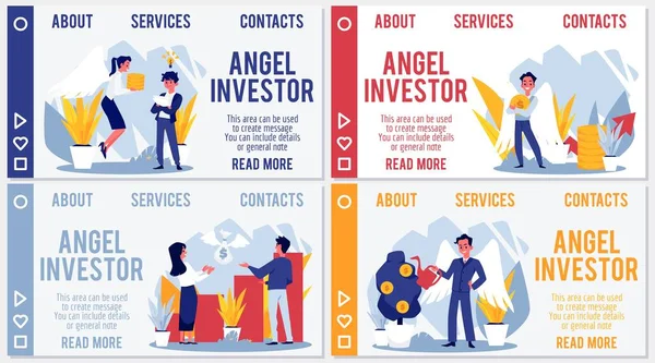 Angel Investor Funding Startup Innovative Business Ideas Vector Website Banner — ストックベクタ