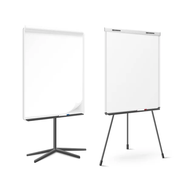 Flip Chart Tripod Realistic Vector Illustration Whiteboard Presentation Meeting Lecture — Stok Vektör