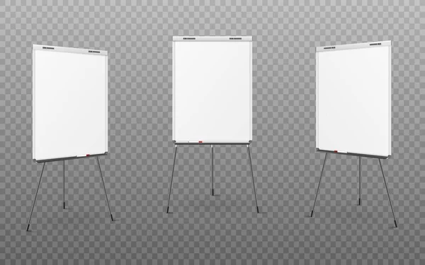 Office Flip Charts Different Angles Realistic Style Vector Illustration Isolated — Vetor de Stock