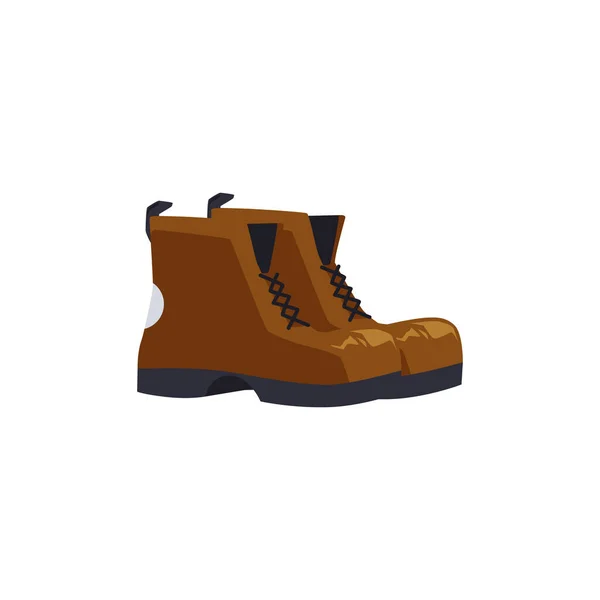 Work Road Rough Boots Pair Flat Cartoon Vector Illustration Isolated — Vector de stock
