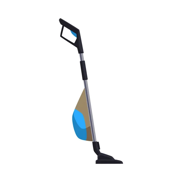 Stick Upright Vacuum Cleaner Device Side View Flat Cartoon Vector — Wektor stockowy