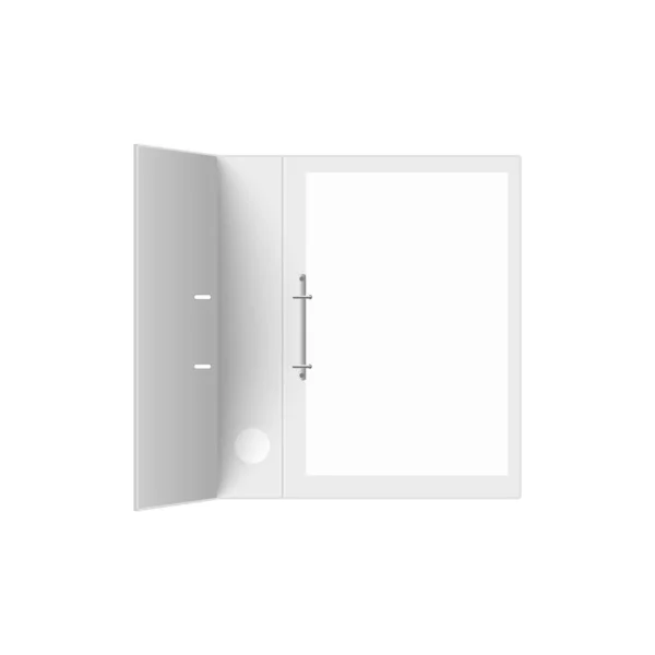 Geopende Realistische Witte Ringband Voor Kantoordocumenten Vectorillustratie Geïsoleerd Witte Achtergrond — Stockvector