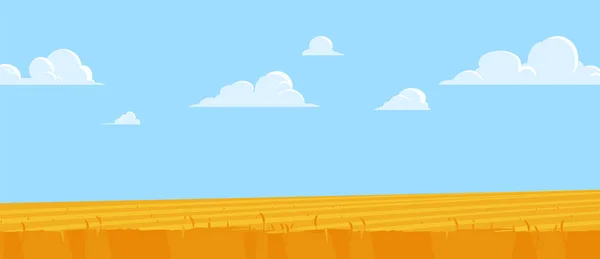 Horizontal Coloré Panoramique Champ Agricole Paysage Style Plat Illustration Vectorielle — Image vectorielle