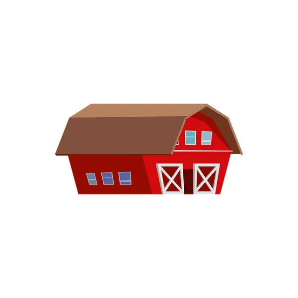 Houten Schuur Voor Landbouw Landbouw Ranch Vlakke Vectorillustratie Geïsoleerd Witte — Stockvector