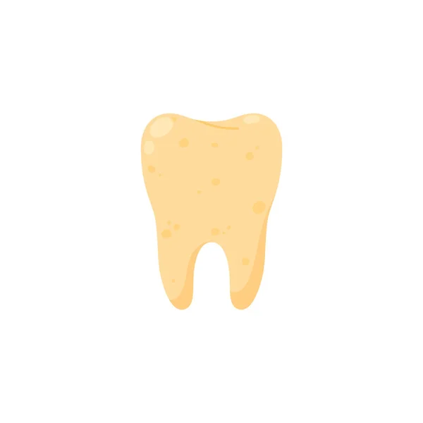 Temizlik Veya Beyazlamadan Önce Sarı Kirli Diş Beyaz Arka Planda — Stok Vektör