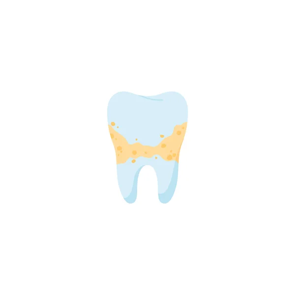 Δόντι Caries Επίπεδη Στυλ Διανυσματική Απεικόνιση Που Απομονώνονται Λευκό Φόντο — Διανυσματικό Αρχείο