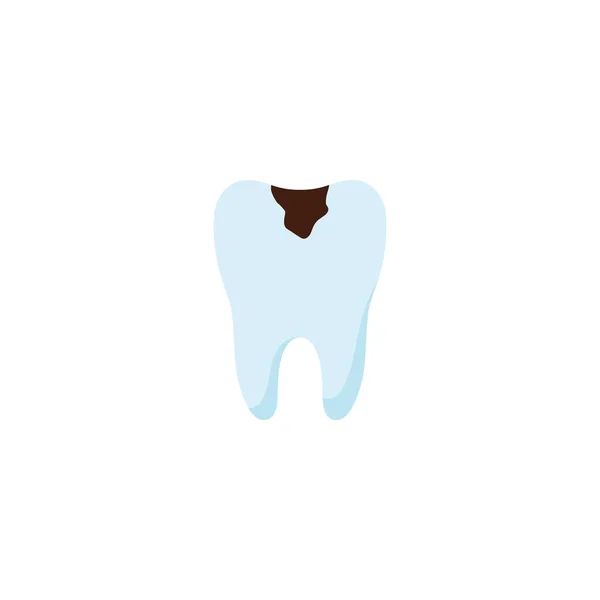 Dente Com Cárie Ajuda Estomatológica Conceitos Tratamento Ilustração Vetorial Plana —  Vetores de Stock