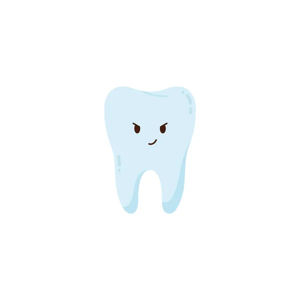 宝宝牙可爱的卡通人物 平面矢量图形孤立在白色背景上 儿童牙科及儿童牙科产品有趣而可爱的健康牙齿 — 图库矢量图片
