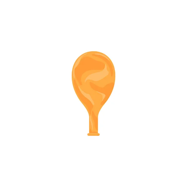 Deflated Orange Gummi Ballong Platt Stil Vektor Illustration Isolerad Vit — Stock vektor