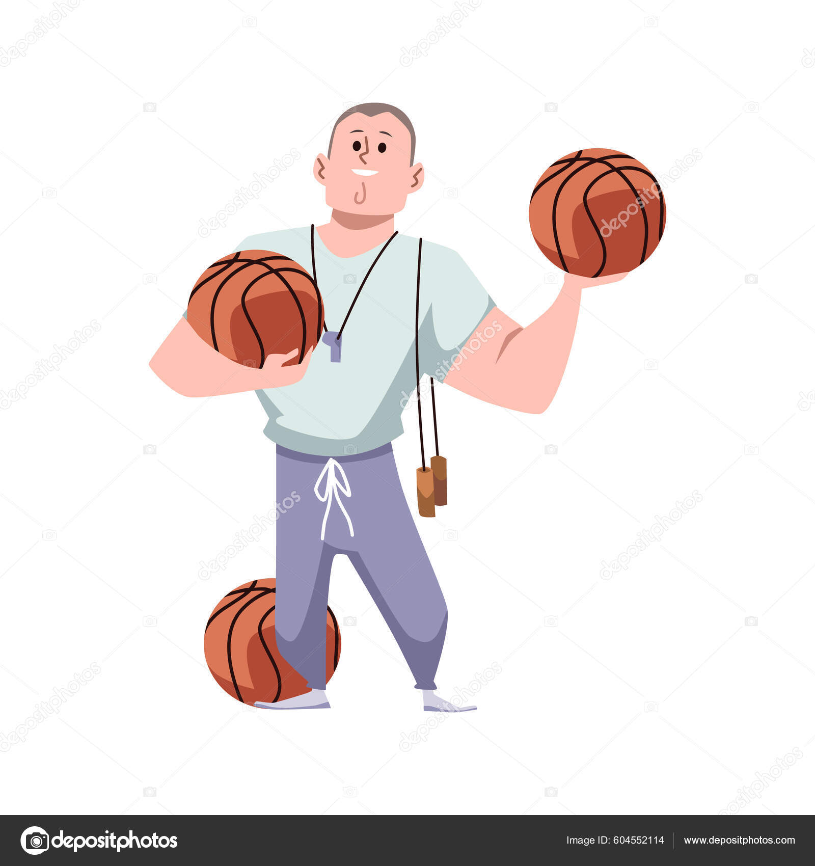 Dessin Animé, Petit Garçon, Tenue, Basket-ball