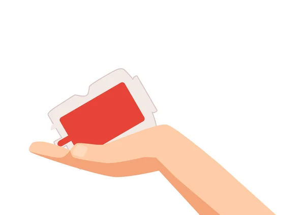 Blood Donation Badge Banner Template Flat Vector Illustration Isolated White — Wektor stockowy