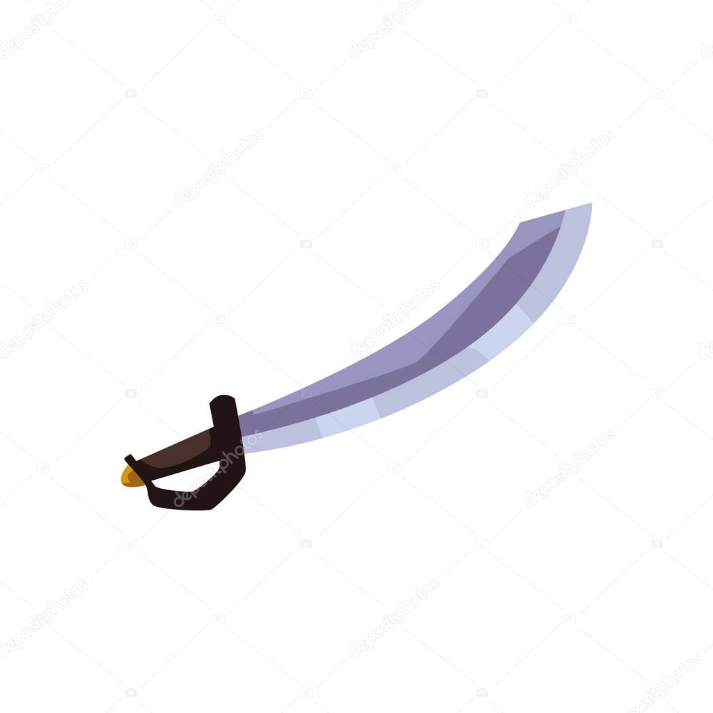 Espada pirata garabato ilustración plana aislada sobre fondo blanco