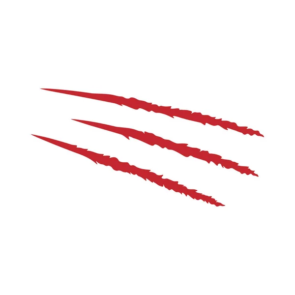 Kırmızı Korkunç Pençe Düz Stil Çiziyor Vektör Çizimi Beyaz Arkaplanda — Stok Vektör