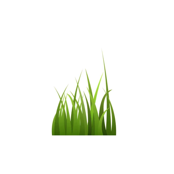 新鮮な緑の芝生のフラットスタイルの束 白い背景に隔離されたベクトルイラスト 草原や芝生のデザインのための装飾要素 天然有機ハーブ — ストックベクタ