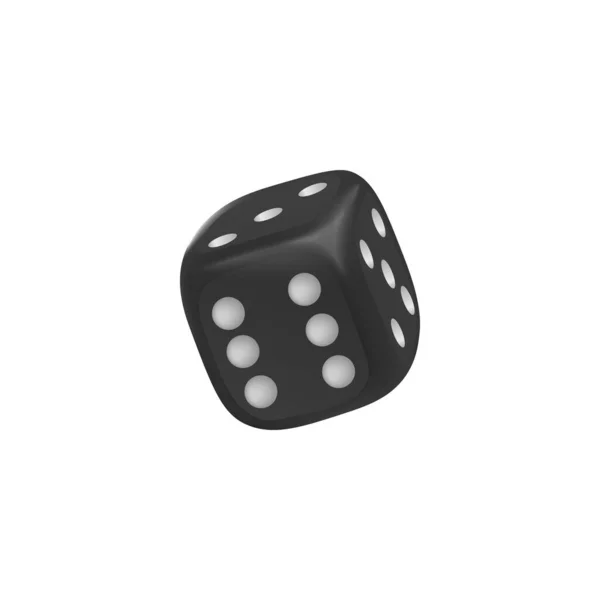 Realistic Black Dice Numbers Dots Vector Illustration Isolated White Background — Stock Vector