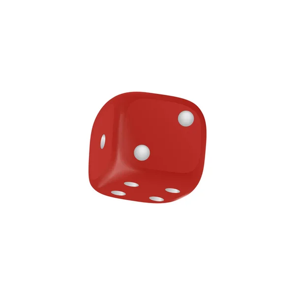 Red Realistic Dice Random Numbers Dots Isometric View Vector Illustration — Stock Vector