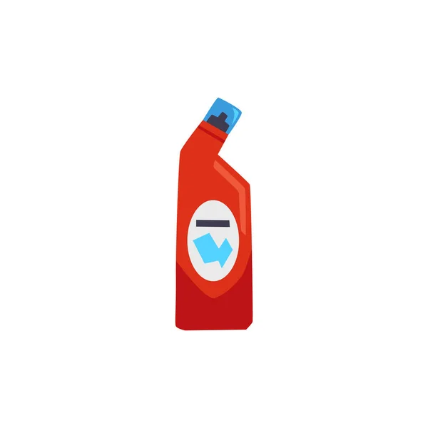红色塑料瓶与洗涤剂扁平的风格 载体说明隔离在白色背景 蓝色封面 清洁用品 家用化学品 设计要素 — 图库矢量图片