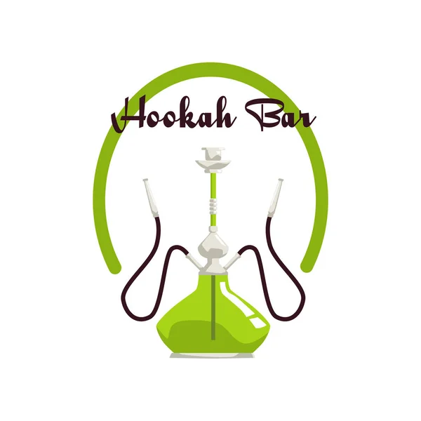 Shisha Bar Logo Icon Flat Vector Illustration Isolated White Background — Stock Vector