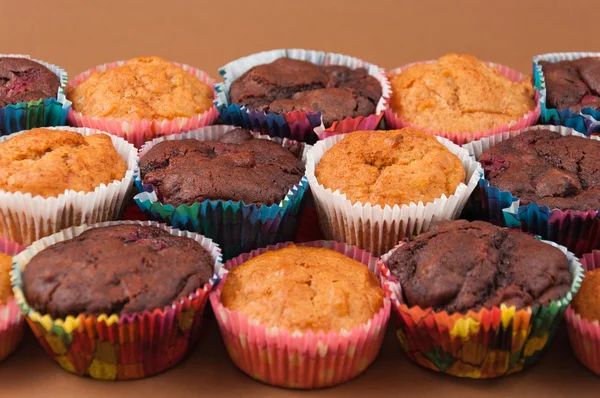 Chocolate and vanilla muffins — Stock Photo, Image