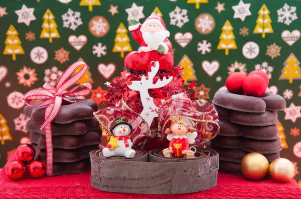 Kerstversiering met koekjes — Stockfoto